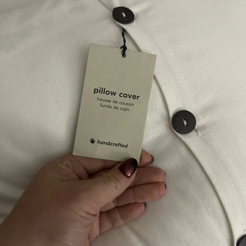 Grey and white pillowcase